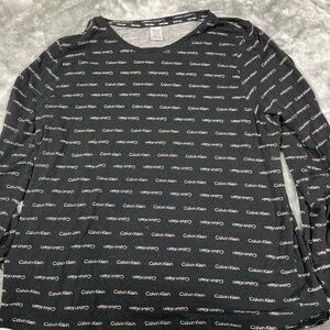 Calvin Klein Black and White Logo Print Top